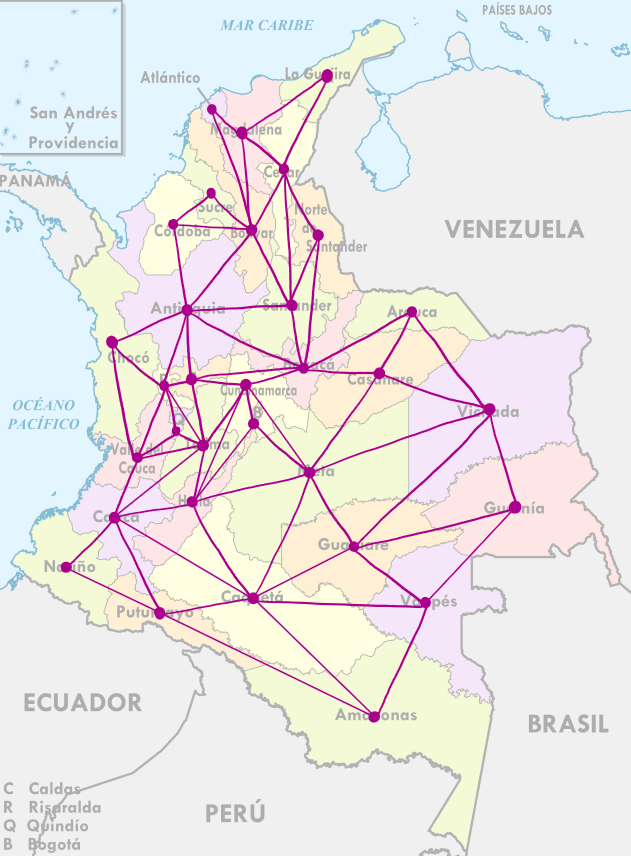 Grafo del mapa de Colombia